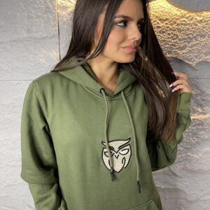Hoodie Unisex Regular Fit Verde Militar