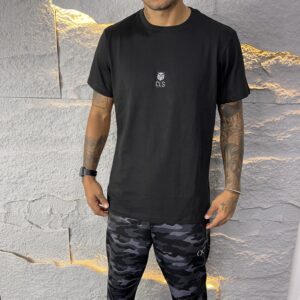 T Shirt Regular Fit Logo Pecho Negro