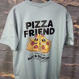 T Shirt Oversyzed Menta "Pizza Friend"
