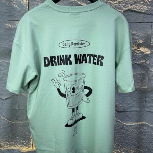 T Shirt Oversyzed Pistacho "Drink Water"