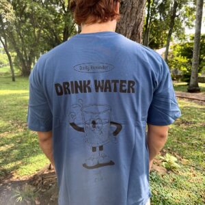 T Shirt Oversyzed Navy "Drink Water"